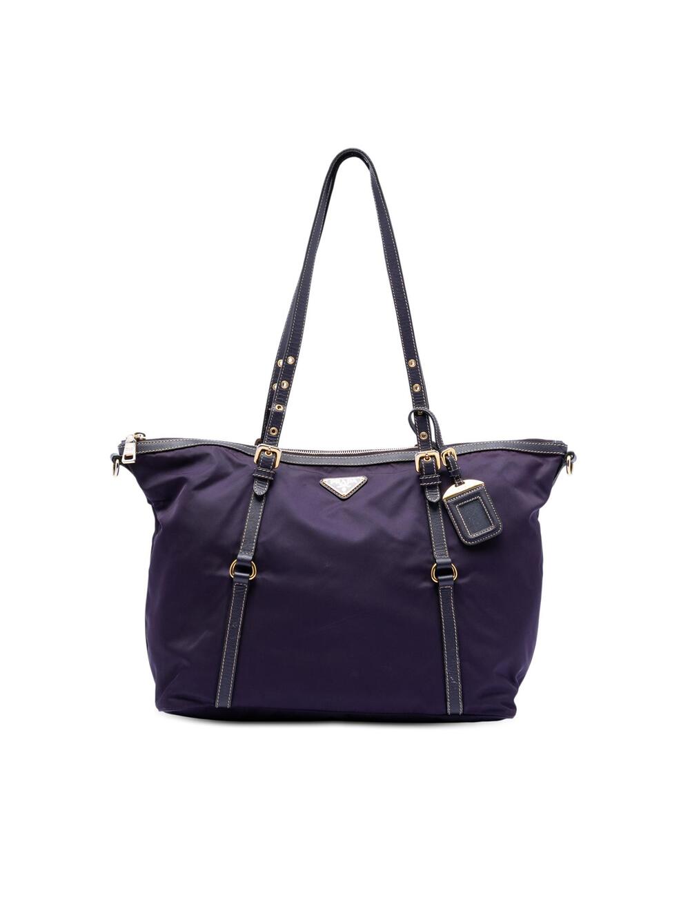 Prada Saffiano Trimmed Tessuto Satchel #314563P44B - Picture 1 of 6